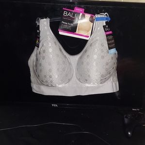 NWT BALI BRA, FLEXES TO FIT, WIREFREE, SZ.XL. LINED, COOL COMFORT FABRIC, GREY